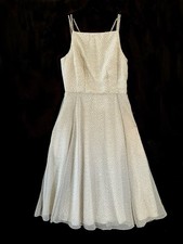 THEORY Square Neck Double Strap Shuffle Dot 100 Silk Crepon Women 0 MIDI Dress