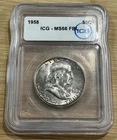 1958 Franklin Half Dollar MS66 FBL ICG