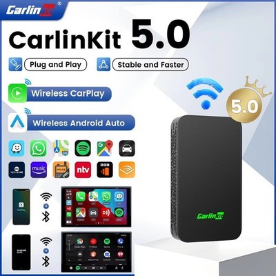 CarlinKit 5.0 2Air Wireless CarPlay Android Auto Adapter 5.8GHz USB-C BT4.1