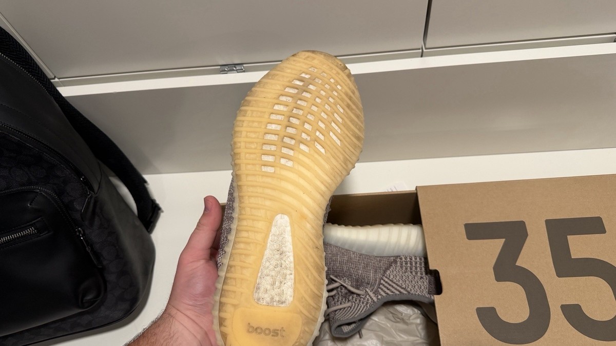 New Men’s Size 10.5 Yeezy Boost 350 V2 Taupe Black Knit Sneakers w/ Cream Sole adidas YEEZY Boost 350 V2  main image 2