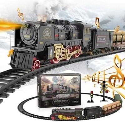 Electric Train Sets for Kids Metal Alloy Christmas Train Toys Steam Locomotive,