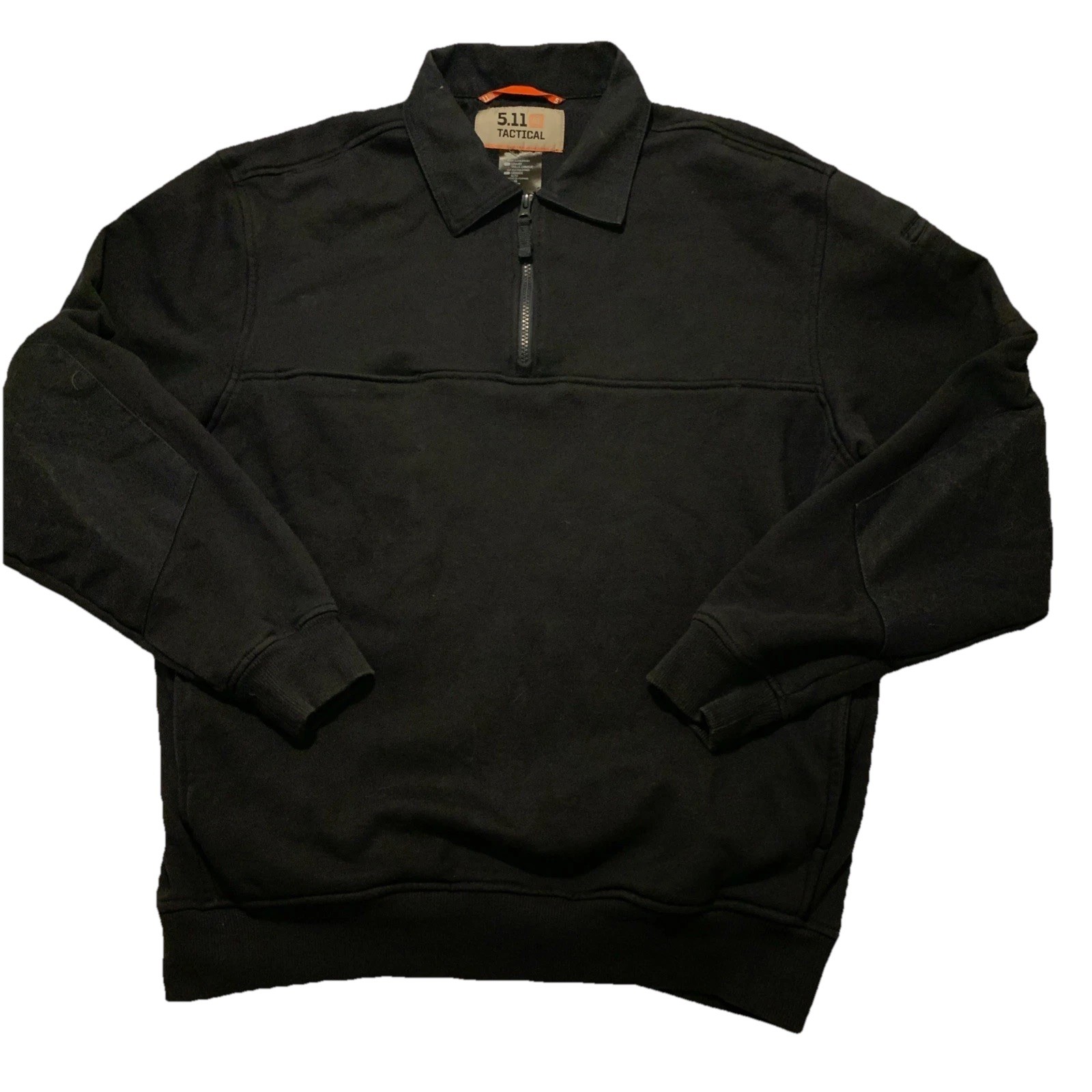5.11 Tactical Sweatshirt Mens Large Tall Black 1/4 Zip Job Shirt Chest Pocket