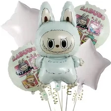 MONSTER PLUSHY PARTY BIRTHDAY DECORATION BALLOONS FOIL MYLAR 5 PC- White