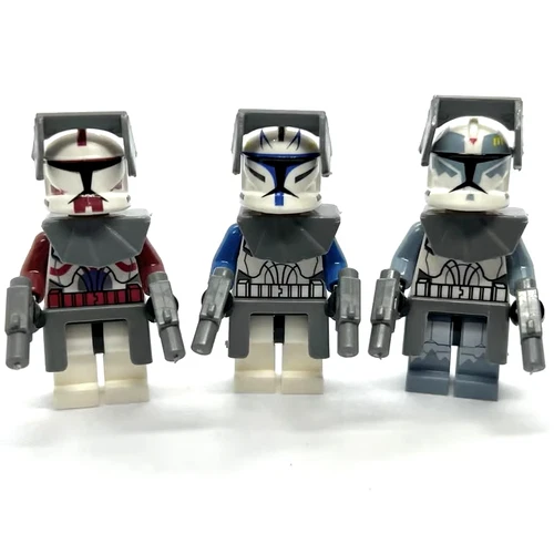 Lego Starwars Captain Rex Phase 1, Commander Fox, and Wolffe custom Minifigures