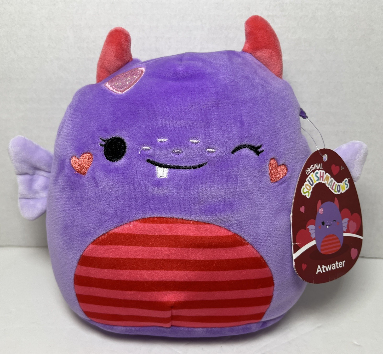 Squishmallows Atwater The Love Monster Valentine Squad 7.5” Plush Soft Toy