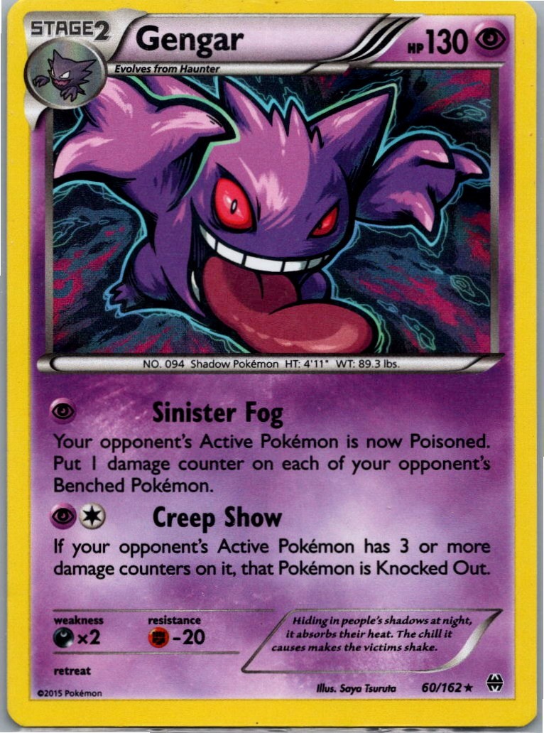 Pokemon Gengar Holo Rare Card 60/162 XY Breakthrough 2015 LP