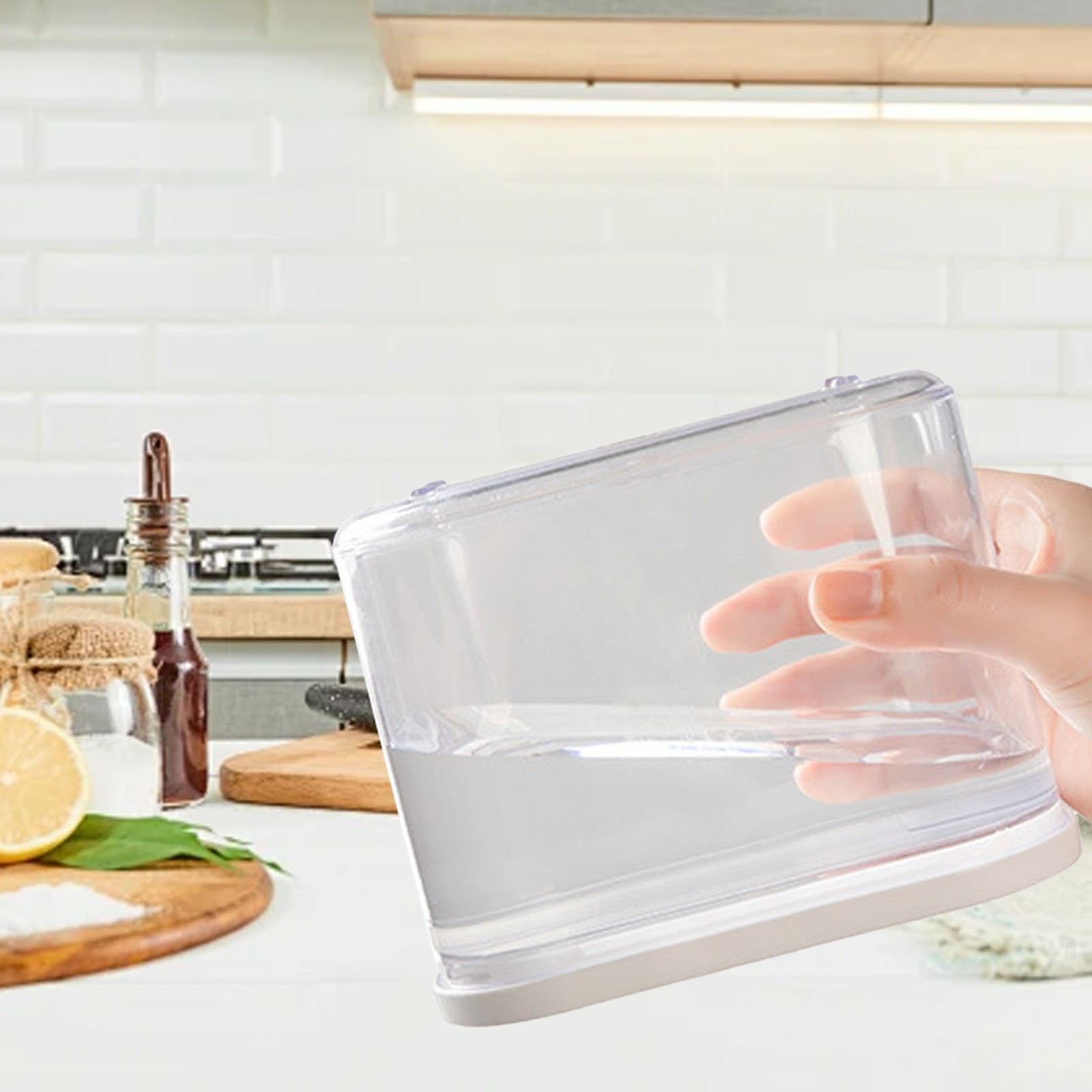 Airtight Food Storage Container 1000ml PET Clear Sealed Dry Food Storage Caniste