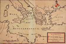 Mappa Grecia antica c1780 - Creta Egea Asia Minore - stile pozzi