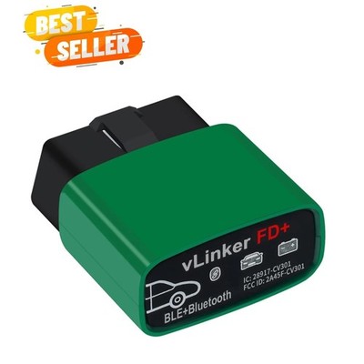 Versatile VGATE FD+ OBDII Bluetooth Scanner with Bi-Directional Control Features