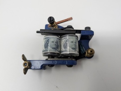 Dragonhawk DH Tattoo Machine Blue Custom 100 Bill Coils (L5)