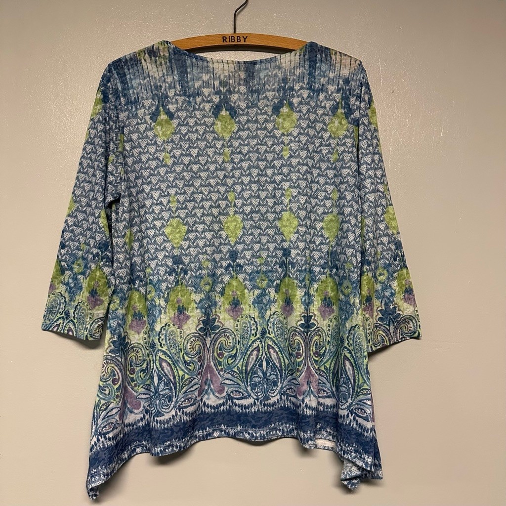 Women's Ruby Rd. Petite Tunic size medium Blue Gr… - image 6