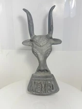 Vintage Cast Metal Aluminum Bull Steer Head Boot Jack Made in Mexico
