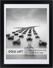 18x24 Poster Frame Black - 16x20 Picture Frames with Mat or 18 x 24 without M...