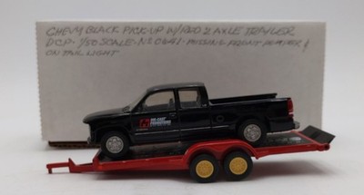 Die Cast Promotions 1:50 Scale Chevy Black Pick-Up W/ Red 2 Axle Trailer No.0641