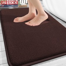 US Stock OLANLY Memory Foam Bathroom Rug 30x20 Absorbent Brown Non-Slip