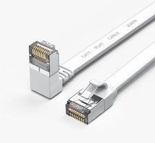 90 Degree Cat 7 Ethernet Cable 20FT Right Angle Flat RJ45 LAN Patch Cord