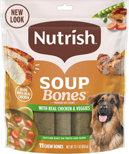 Soup Bones Premium Dog Chews with Real Chicken and Veggies, Soft Texture Dog Tre
