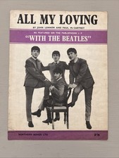 1963 Beatles  All My Loving UK Sheet Music NORTHERN SONGS LTD