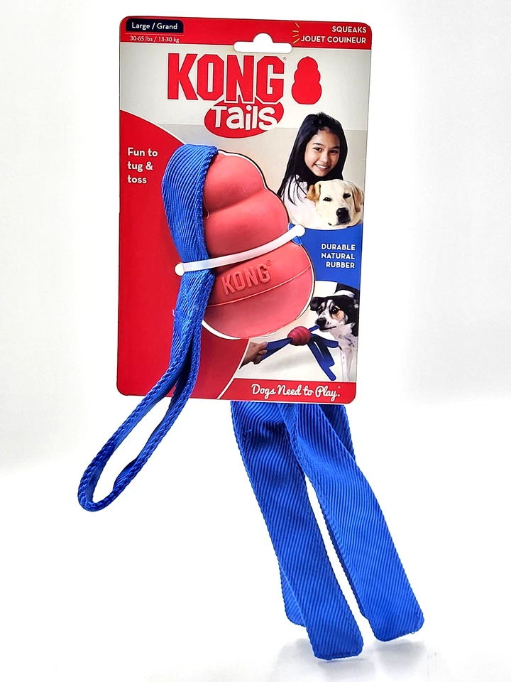 Juguete para masticar perros KONG Tails clásico y balístico grande chirriante remolcar y buscar 22" Foto 2 de 4