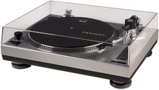 Crosley C100A-SI Record Player, Silver Belt-Drive,