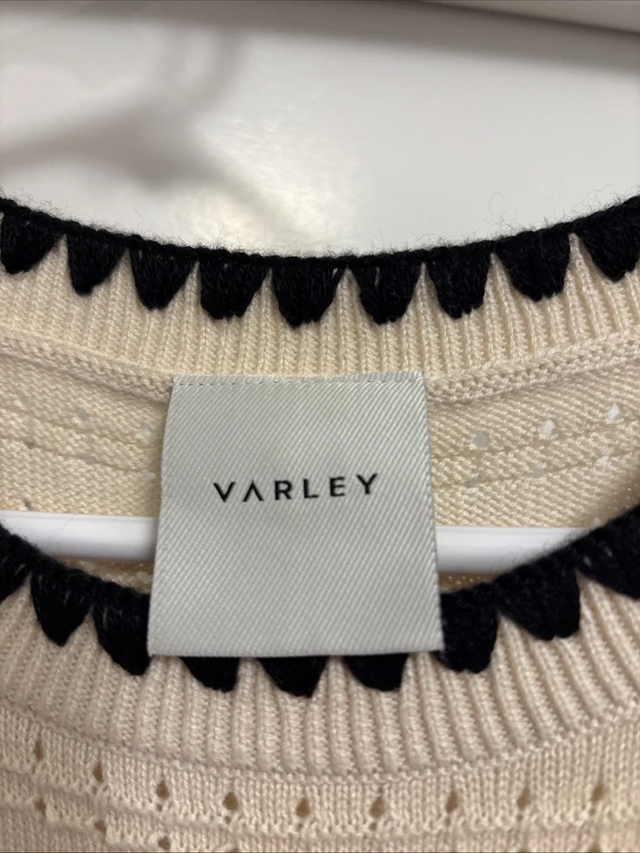 Vestido midi tejido sin mangas Varley Dwight talla mediana tela algodón tejido verdadero Foto 2 de 2