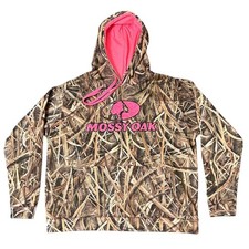 Mossy Oak Pink Camo Hoodie Womens L Fleece Hunting Hooded Pullover Sweatshirt Mossy Oak Pink Camo Hoodie Womens L Fleece Hunting Hooded Pullover Sweatshirt