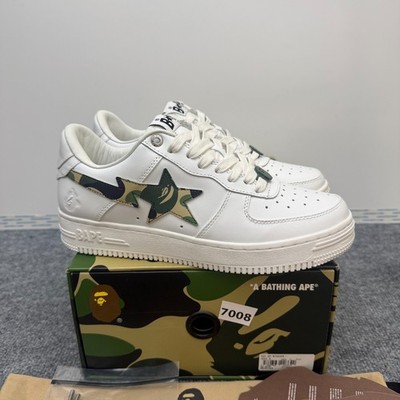 A Bathing Ape Bape Sta Low ABC Camo White Green Men's Size 8