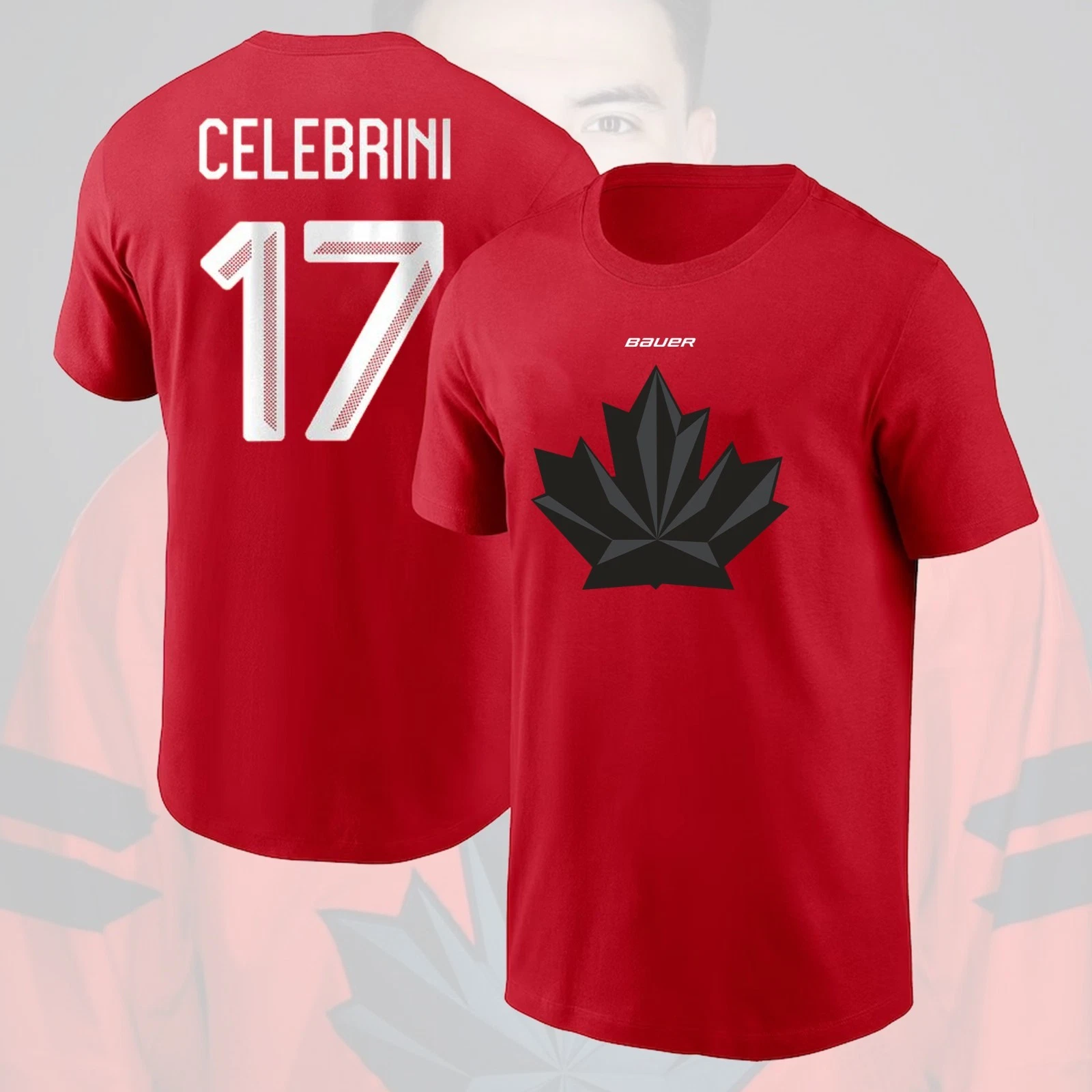 Macklin Celebrini #17 Hockey Canada Team 2026 Player Name & Number Fan Gift