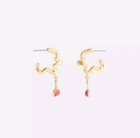 Coach NWT Cherry Wavy Huggie Earrings in Gold/Red — photo 10