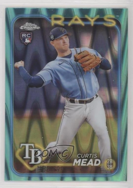 2024 Topps Chrome Aqua RayWave Refractor 188/199 Curtis Mead #209 1g5d