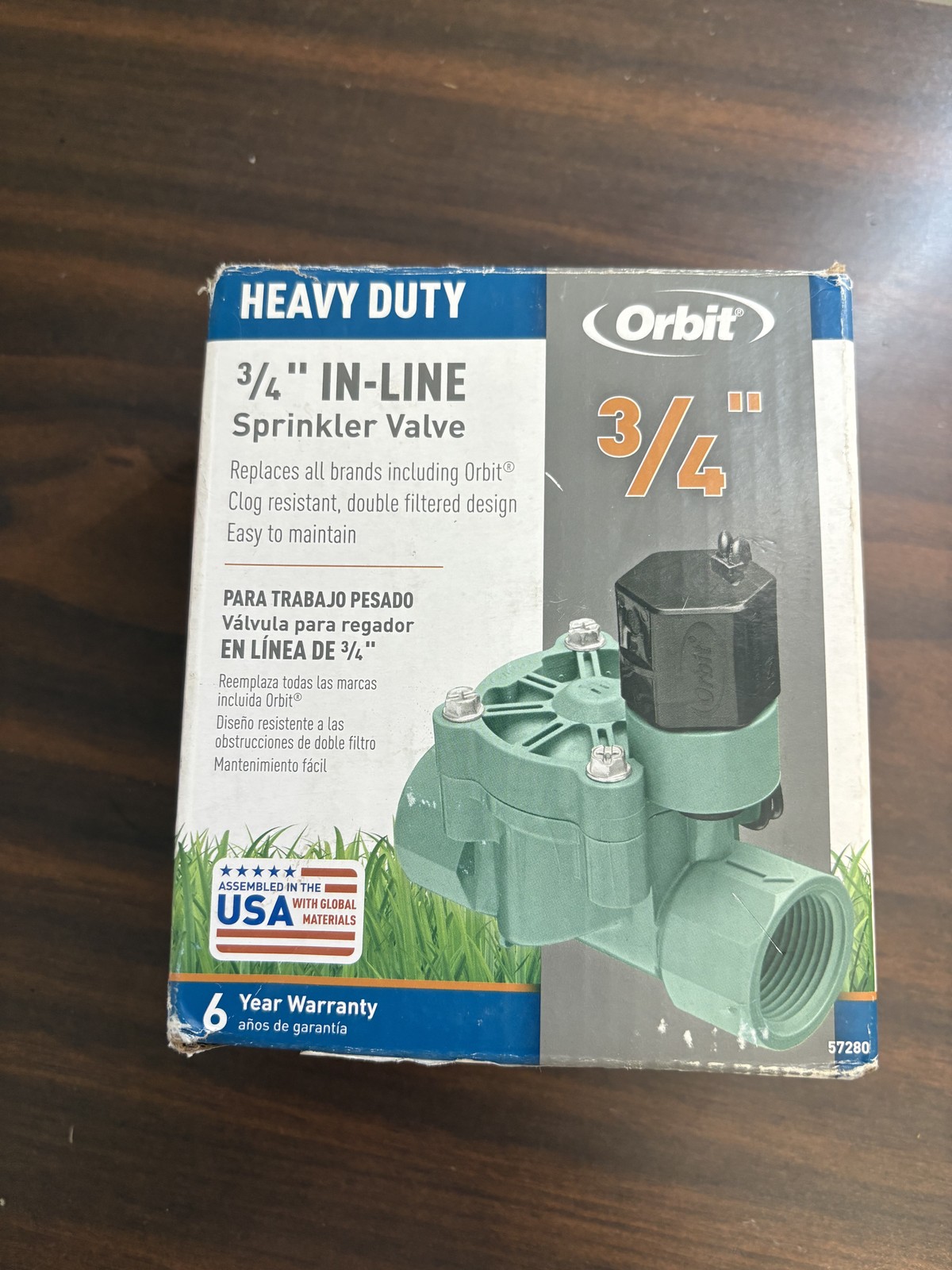 Orbit 3/4 Inch Heavy Duty In-Line Sprinkler Valve Outdoor Irrigation USA New