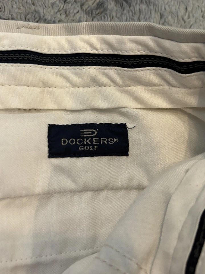 Pantalones de golf Dockers para hombre 38X30 beige caqui plisados puños pierna recta informales Foto 4 de 4