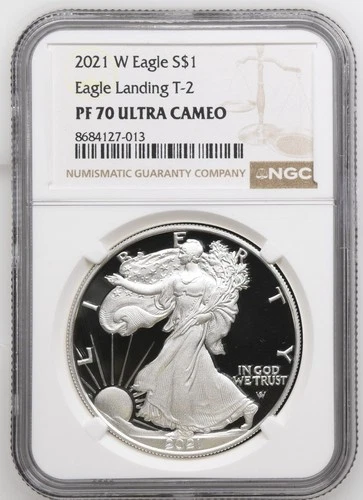 2021 W Proof American Silver Eagle T2 NGC PF70 - A358
