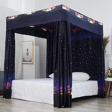 Galaxy Star Four Corner Post Bed Curtain Canopy Bedroom Decoration for Girls ...