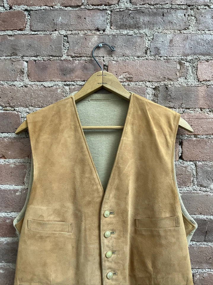 Vintage Paul Stuart Men’s Suede Vest, Sz Medium UK - Image 2 of 4