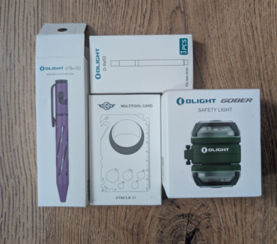 Olight Bundle - Green Gober - Multitool Card - Purple Mini O'Pen & Refill Pack