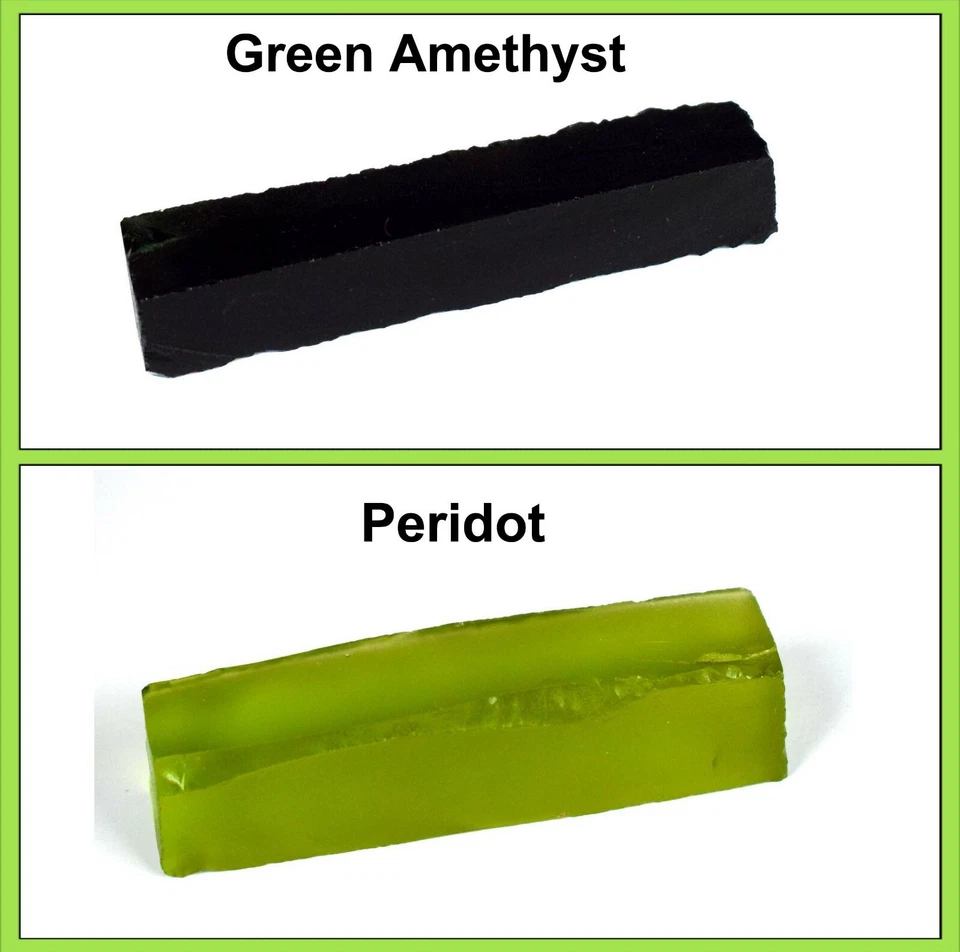 Par áspero de piedras preciosas de amatista verde y peridoto de 180 quilates certificado AD646 Foto 4 de 4