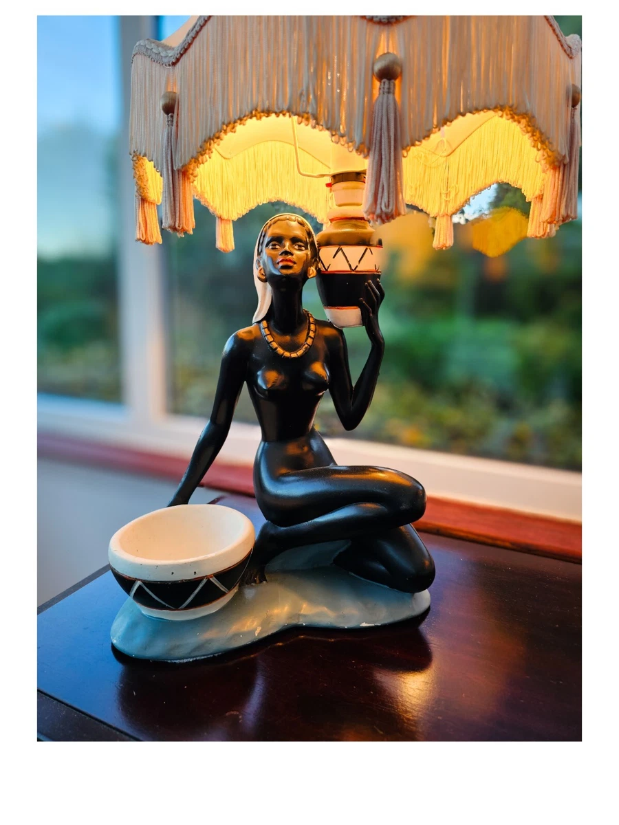 Vintage chalkware table sale lamps