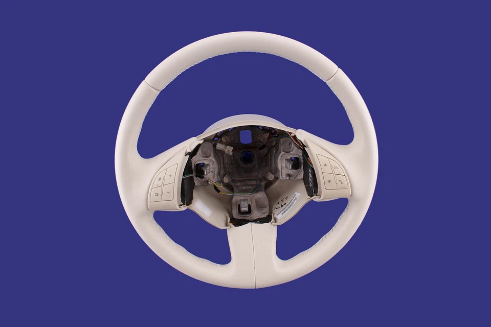 Lenkrad beziehen mit Leder für Fiat 500 JAHR 2008 Elfenbein McarStyling - Bild 2 von 4