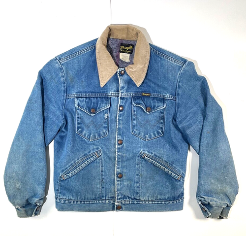 Vintage Wrangler Cowboy Western Wear Denim Blanket Lined Jacket Men's Size 42