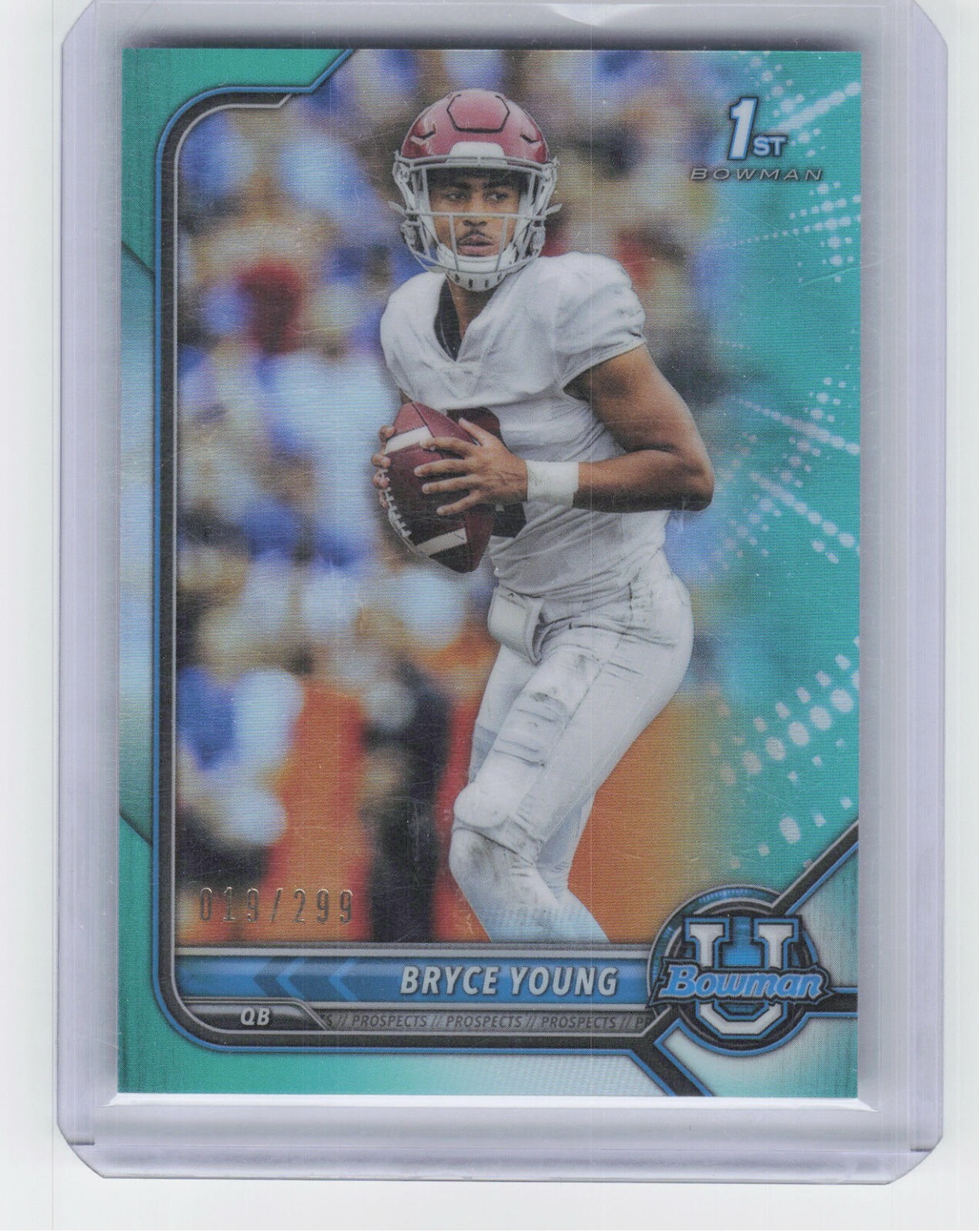 2021 Bowman Chrome U Bryce Young #4 1st Aqua Refractor /299 Alabama