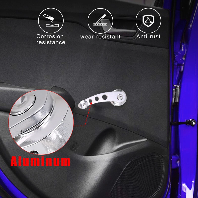 Set Window Winder Crank Manual Door Handle Knob Silver Billet Aluminum Universal Foto 4 de 4
