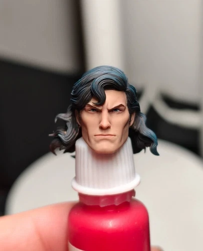 Painted1/12 Black Superman Clark Head Sculpt Fit 6'' Mafex Hush Action Figure