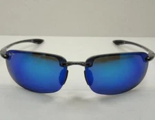 NIB Maui Jim HO'OKIPA 407-11 Smoke Grey-Blue Hawaii Polarized Rimless Sunglasses