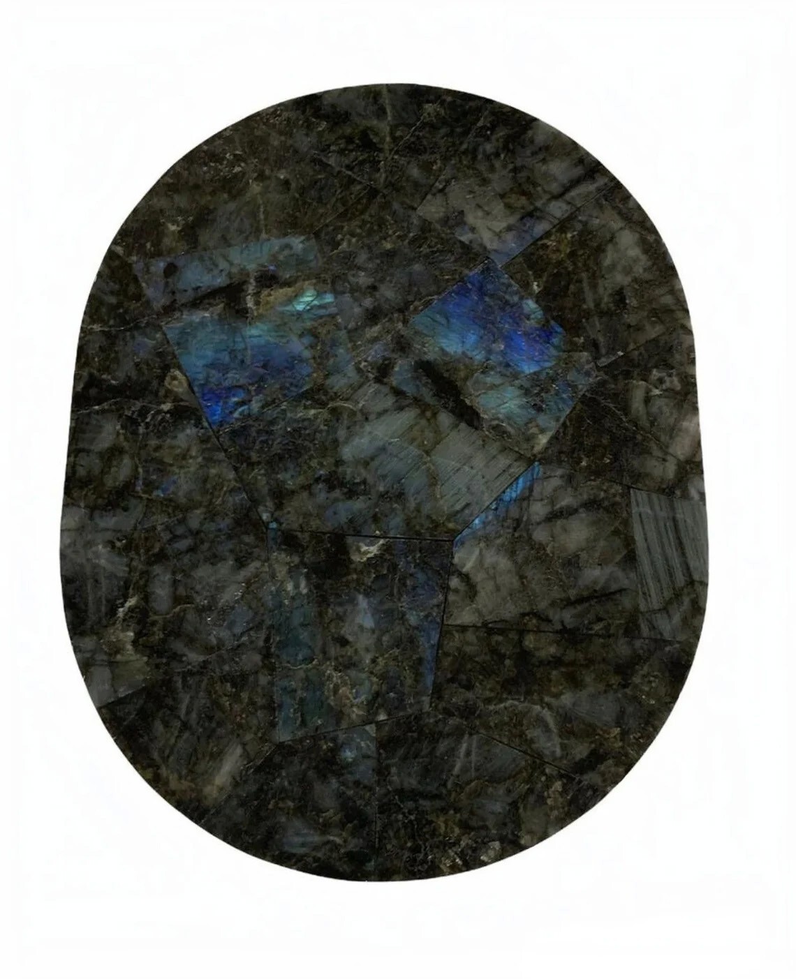 24x36 Handmade Labradorite Stone Oval Coffee Table Top for Home Decor