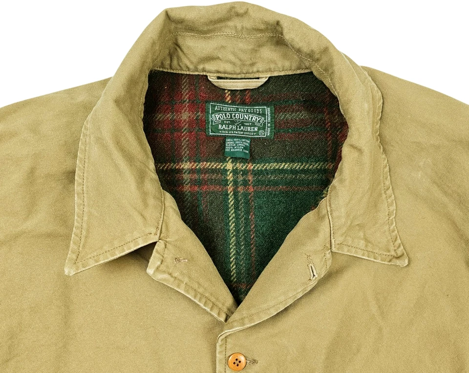 *LO ÚLTIMO DE COLECCIÓN Para hombres POLO RALPH LAUREN @ PARKA CAMPING LANA FORRADA CAQUI Chaqueta XL Foto 3 de 4