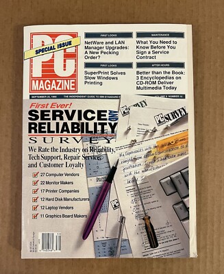 PC Magazine September 1990 Special Issue Service Reliability Survey 