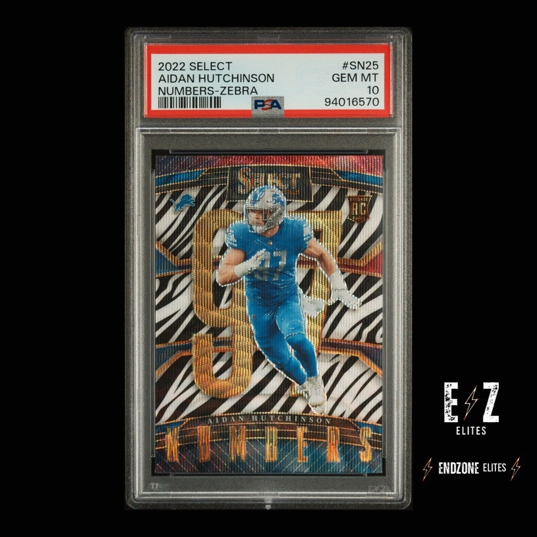 Aidan Hutchinson Panini Select Select Numbers #SN25 Zebra