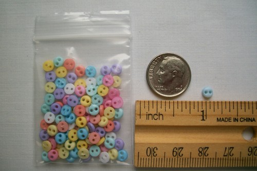 25, 50, 100 ct Micro Mini 4 mm 2 Hole Flat Buttons (Crafts, Doll Clothes, Cards) - Picture 53 of 74