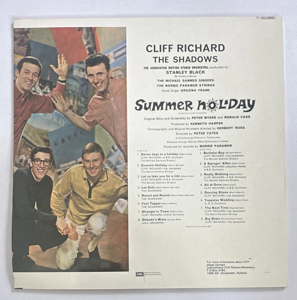 Cliff Richard and The Shadows - Summer Holiday - Vinyl Lp Record Dutch Press Ex - Image 3 of 4